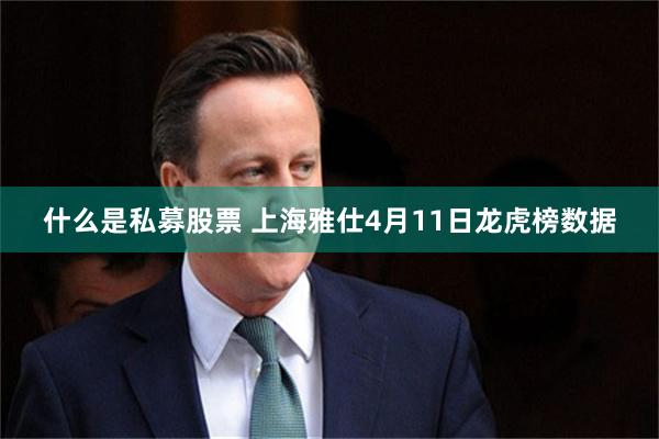 什么是私募股票 上海雅仕4月11日龙虎榜数据