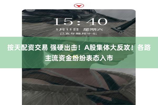 按天配资交易 强硬出击！A股集体大反攻！各路主流资金纷纷表态入市