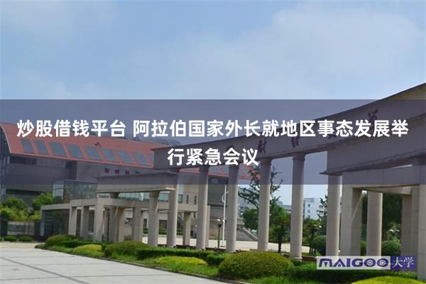 炒股借钱平台 阿拉伯国家外长就地区事态发展举行紧急会议