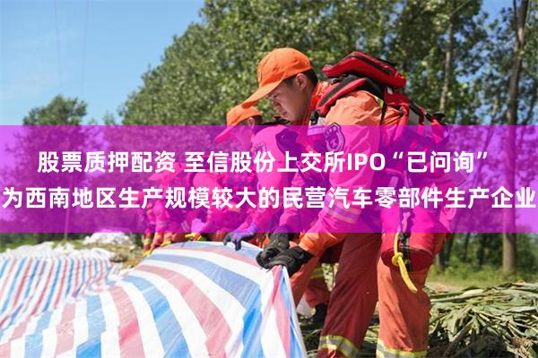 股票质押配资 至信股份上交所IPO“已问询” 为西南地区生产规模较大的民营汽车零部件生产企业